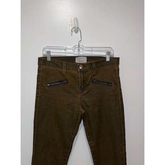 Current Elliot the Soho Zip Stilleto Jeans in Army Green Women  Size 29 - Picture 5 of 14